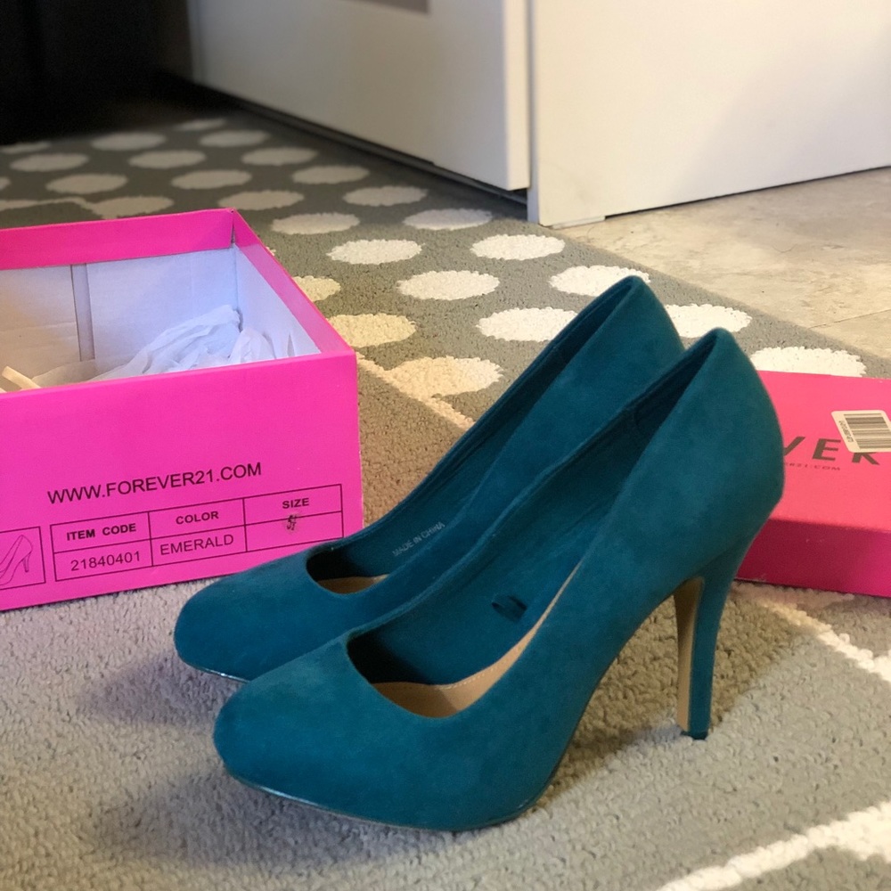 Forever 21 Emerald High Heel Pumps